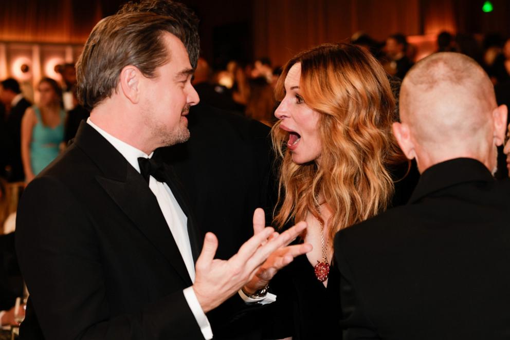 PHOTO: Leonardo DiCaprio and Julie Roberts attend the 83rd Annual Golden Globes in Beverly Hills, Calif., January 11, 2026.