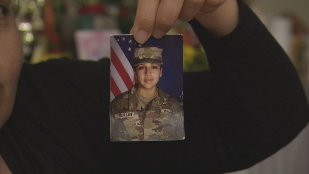 PHOTO: Gloria Guillen shows a portrait of her daughter, Vanessa Guillen, in her Army uniform.