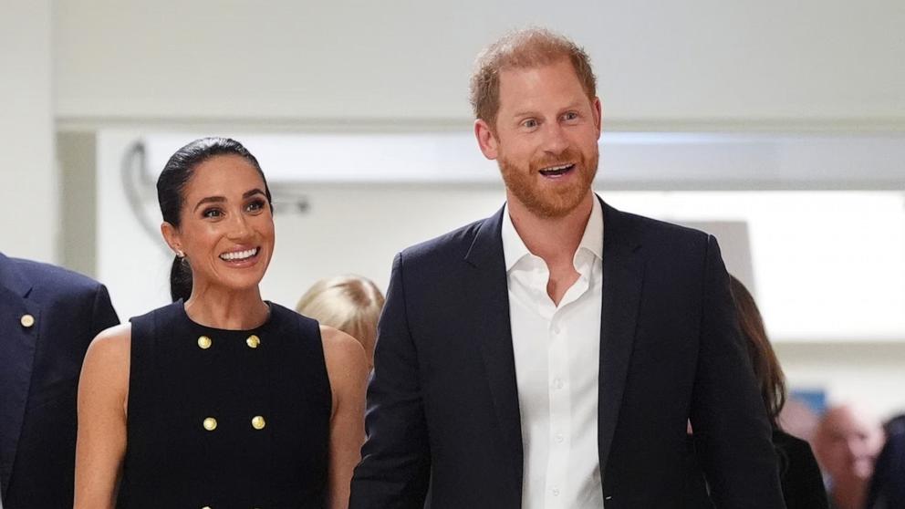 PHOTO: Meghan, Duchess of Sussex and Prince Harry, Duke of Sussex visit the Royal Children's Hospital on April 14, 2026 in Melbourne, Australia. 