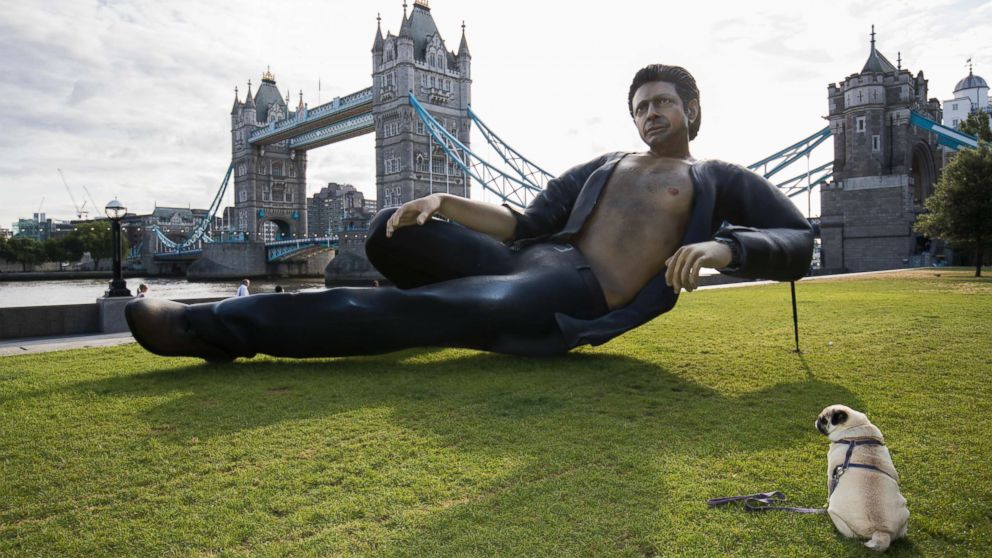 The statue is laying near the city's Tower Bridge.