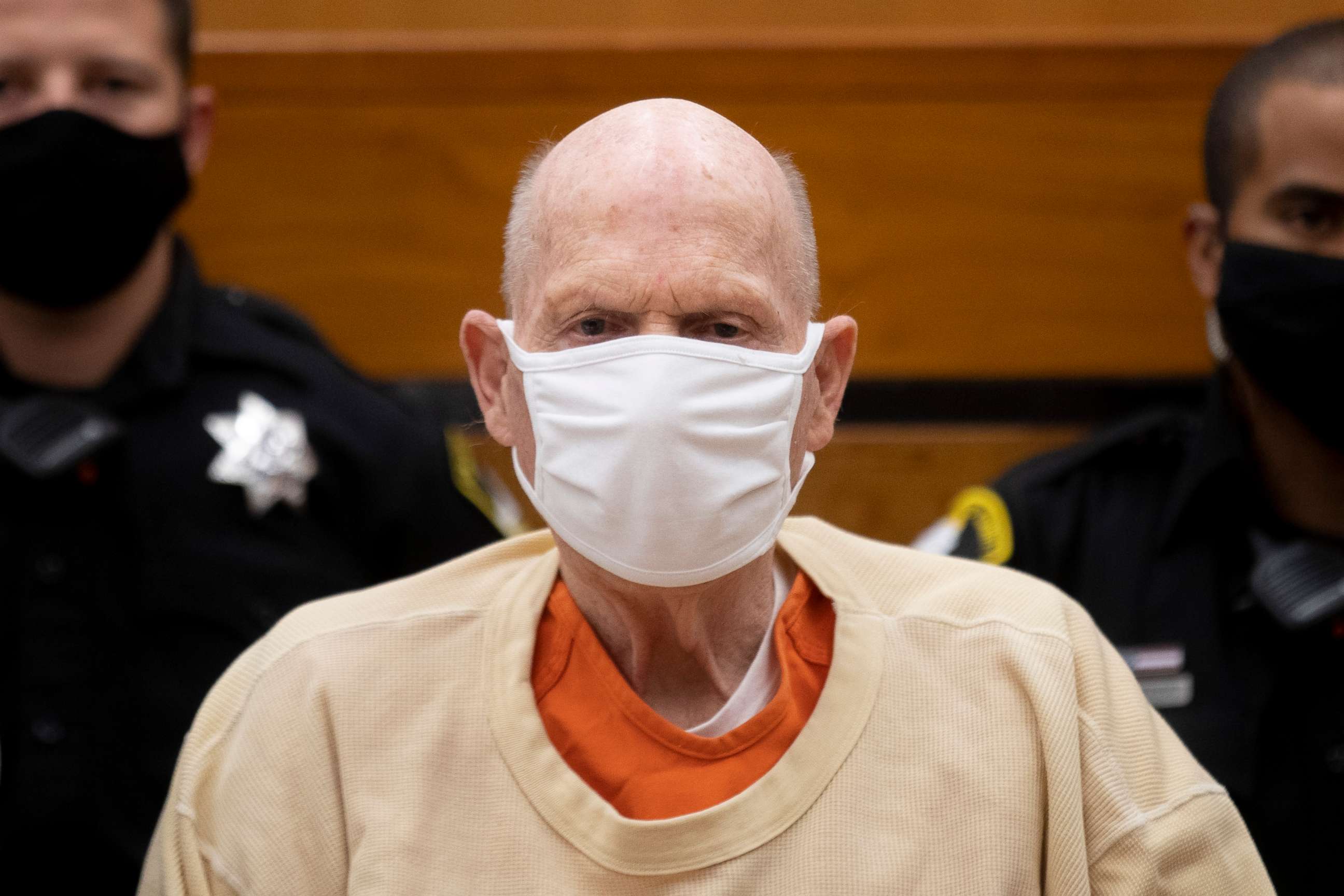 PHOTO: Joseph James DeAngelo sits during the second day of victim impact statements at the Gordon D. Schaber Sacramento County Courthouse on Wednesday, Aug. 19, 2020, in Sacramento, Calif.