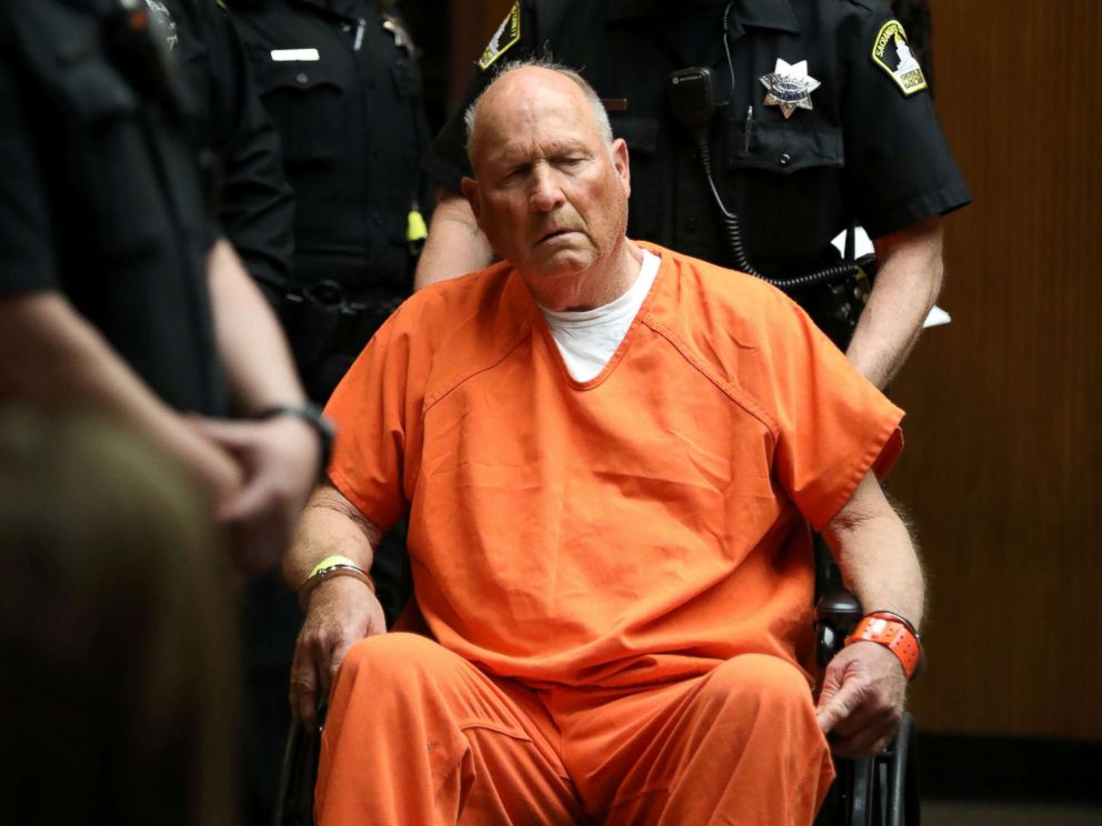 PHOTO: Joseph James DeAngelo, 72, who authorities said was identified by DNA evidence as the serial predator dubbed the "Golden State Killer," appears at his arraignment in California Superior court in Sacramento, Calif., April 27, 2018.