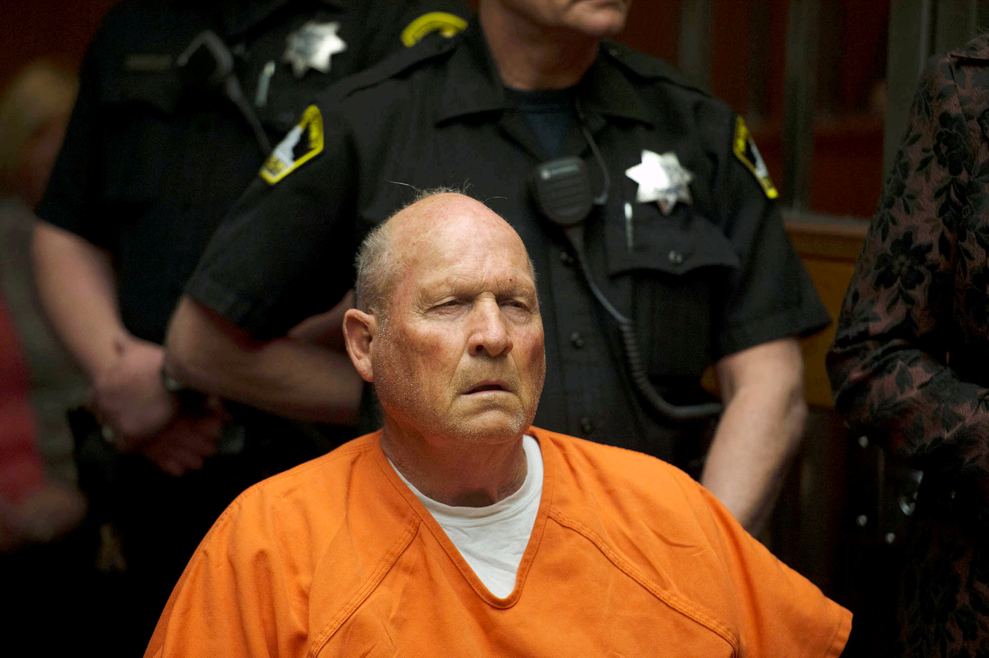 PHOTO: In this April 27, 2018, file photo, Joseph DeAngelo, 72, who authorities said was identified by DNA evidence as the the Golden State Killer, appears at his arraignment in Sacramento, Calif.