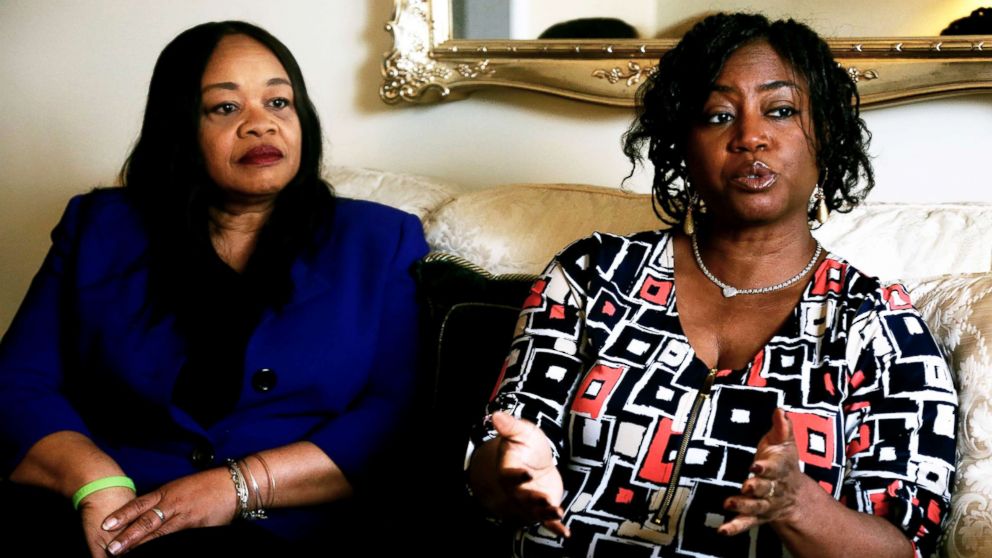 PHOTO: Sandra Thompson, right, speaks alongside Sandra Harrison, both golfers and members of a group of local women known as Sisters in the Fairway, during an interview on April 24, 2018, in York, Pa.