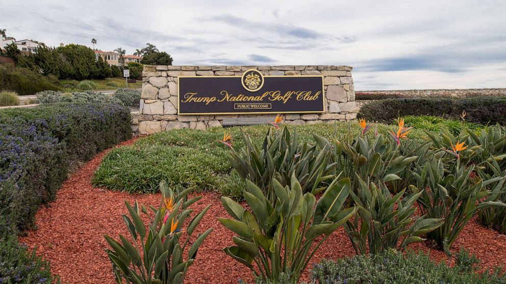 PHOTO: A sign marking the Trump National Golf Club in Los Angeles, March 18, 2018.