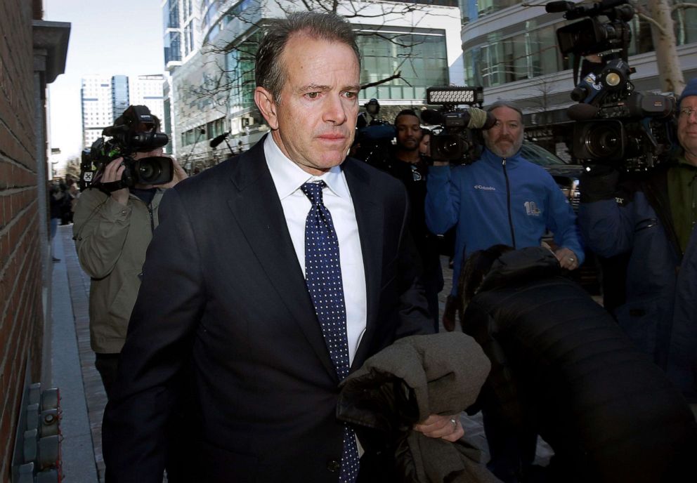 PHOTO: Gordon Ernst, former Georgetown tennis coach, leaves the Boston Federal Court after being charged in a corruption scandal at a national college on March 25 2019.