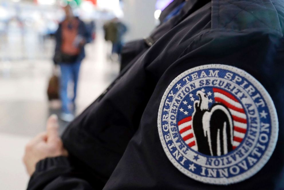 PHOTO: A TSA worker works at O'Hare International Airport in Chicago, Dec. 25, 2018.