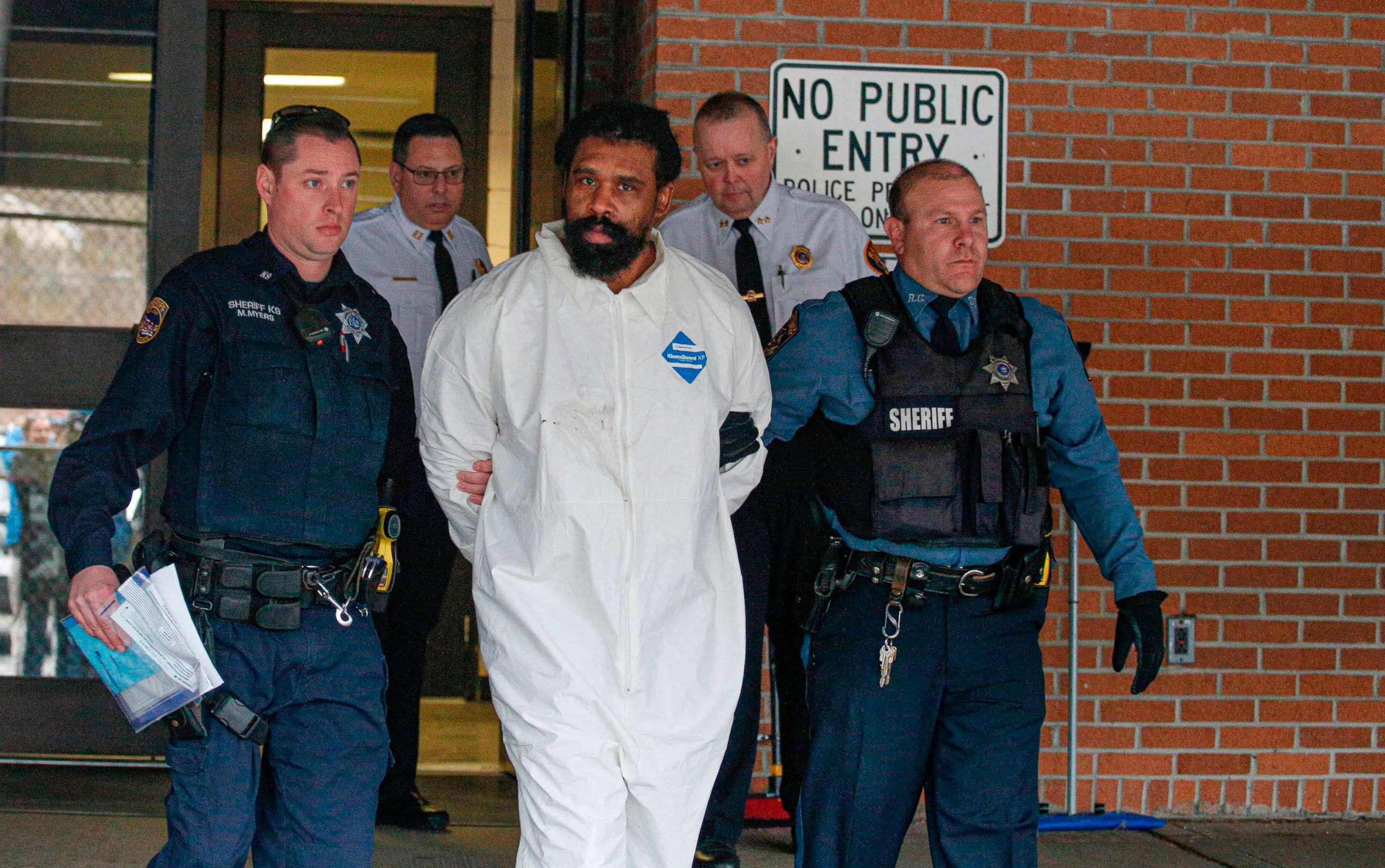 PHOTO: Thomas Grafton, the suspect in Hanukkah celebration stabbings in Monsey, leaves the Ramapo Town Hall in Airmont, New York after being arrested on Dec. 29, 2019.