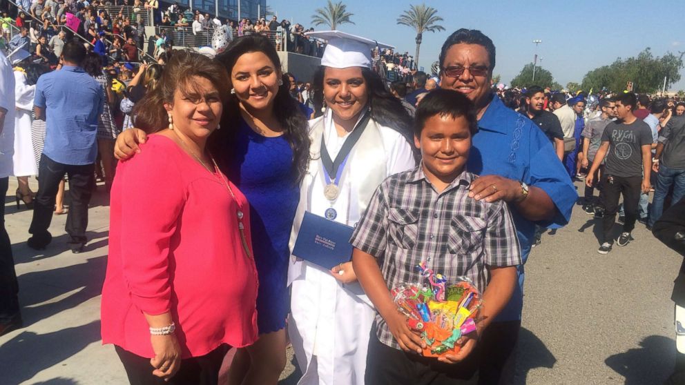 PHOTO: Ana Laura Govea Grajeda poses with her family at her high school graduation