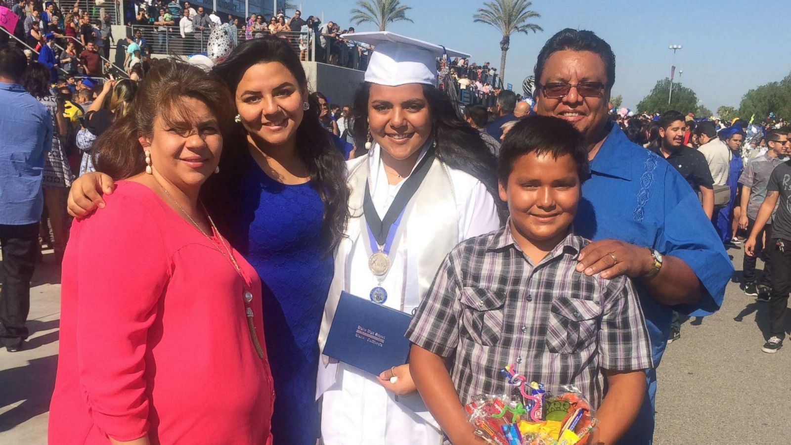 PHOTO: Ana Laura Govea Grajeda poses with her family at her high school graduation