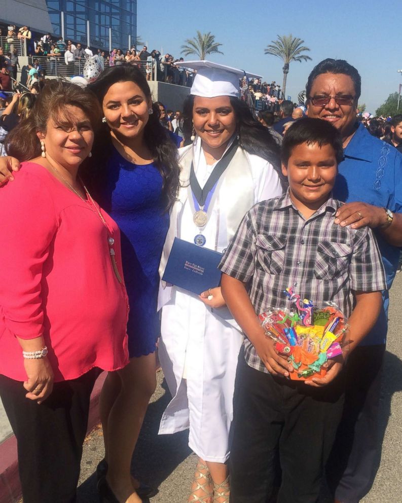 PHOTO: Ana Laura Govea Grajeda poses with her family at her high school graduation