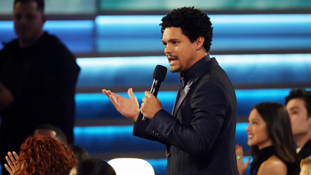 PHOTO: Host Trevor Noah speaks during the 67th Annual GRAMMY Awards, Feb. 2, 2025 in Los Angeles.