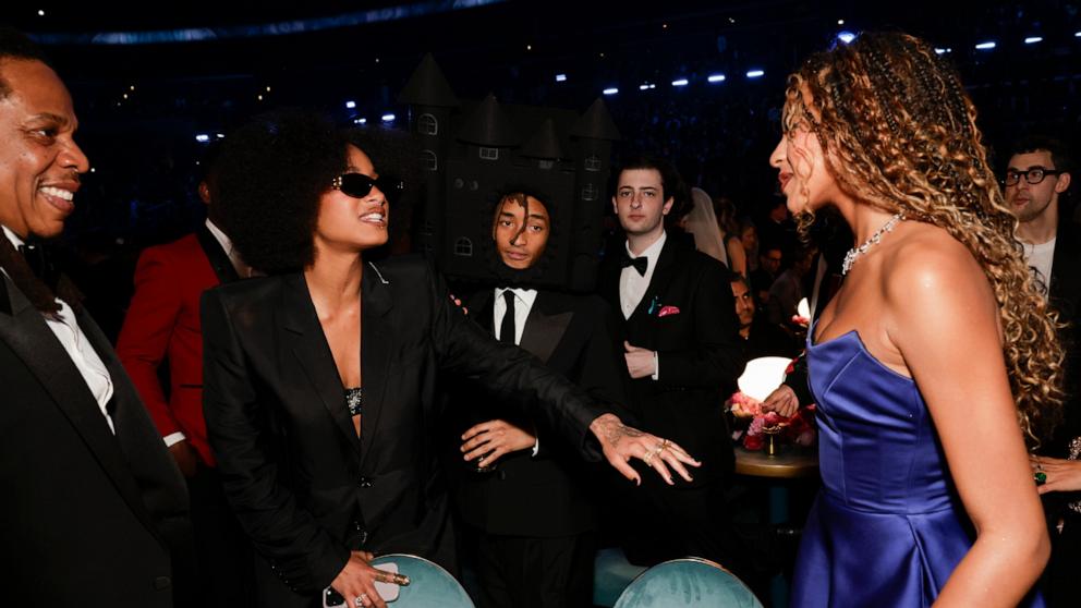 PHOTO: Jay-Z, Willow Smith, and Blue Ivy Carter attend the 67th Annual GRAMMY Awards, Feb. 2, 2025 in Los Angeles.