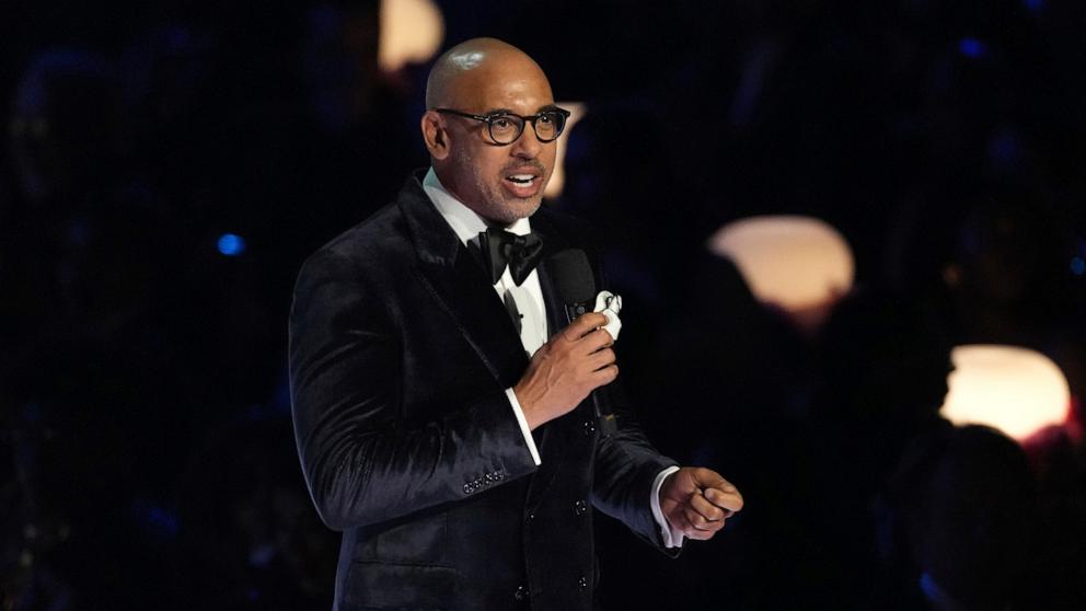 PHOTO: CEO of The Recording Academy Harvey Mason Jr. speaks during the 67th annual Grammy Awards, Feb. 2, 2025, in Los Angeles.