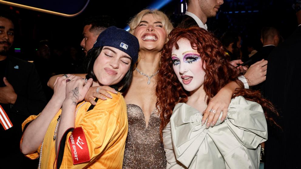 PHOTO: Billie Eilish, Sabrina Carpenter and Chappell Roan attend the 67th Annual GRAMMY Awards, Feb. 2, 2025 in Los Angeles.