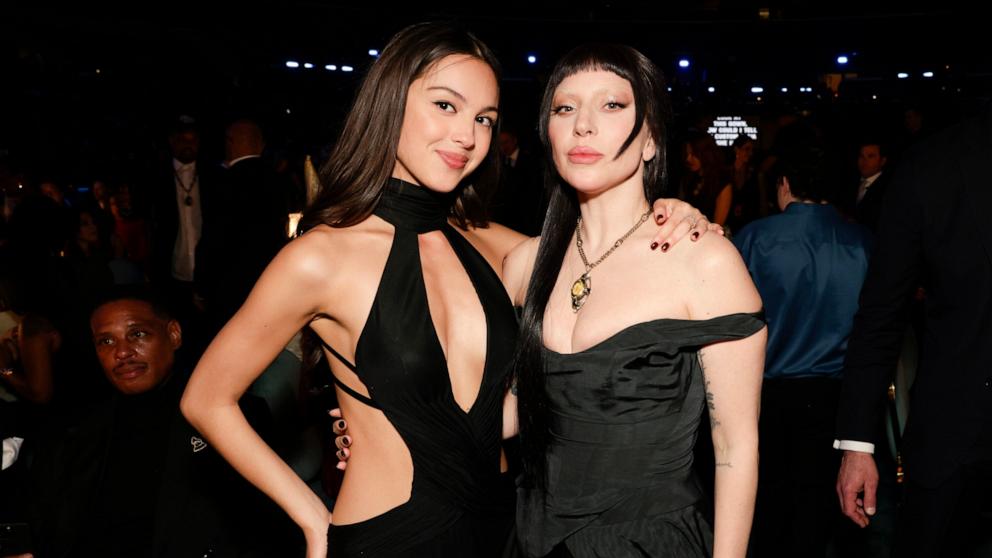 PHOTO: Olivia Rodrigo and Lady Gaga attend the 67th Annual Grammy Awards in Los Angeles, Feb. 2, 2025.