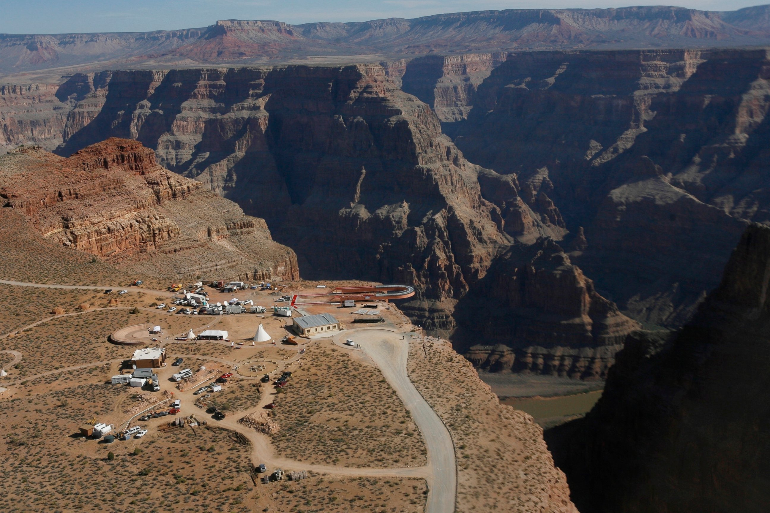 PHOTO: In this March 20, 2007, file photo, the Skywalk hangs over the Grand Canyon on the Hualapai Indian Reservation before its grand opening ceremony at Grand Canyon West, Ariz.