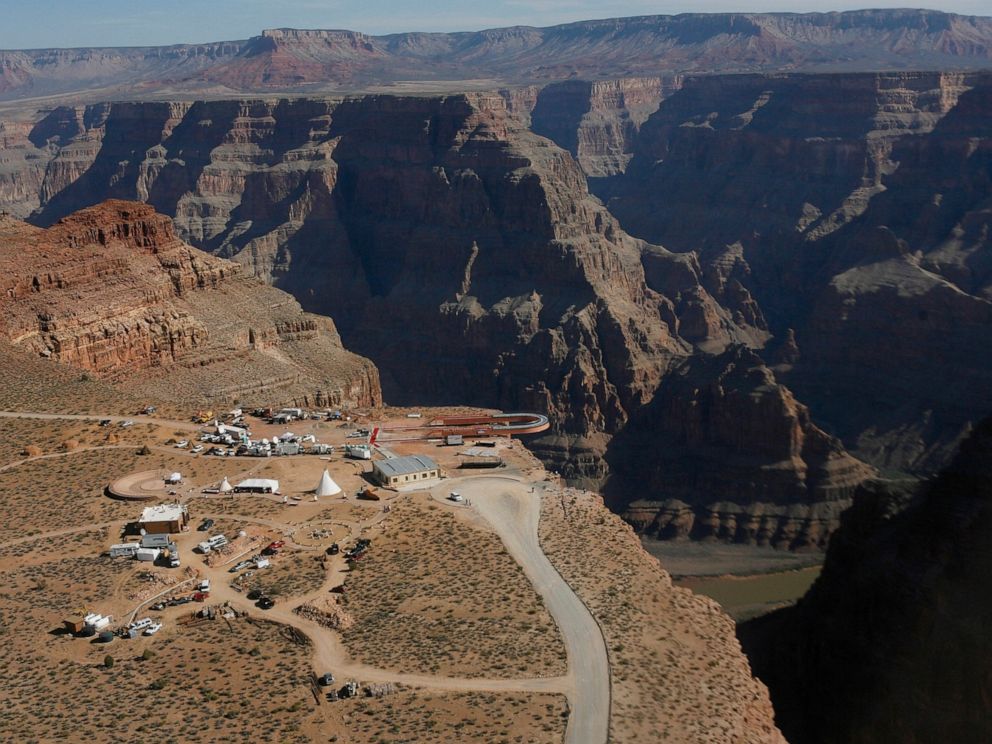 PHOTO: In this March 20, 2007, file photo, the Skywalk hangs over the Grand Canyon on the Hualapai Indian Reservation before its grand opening ceremony at Grand Canyon West, Ariz.