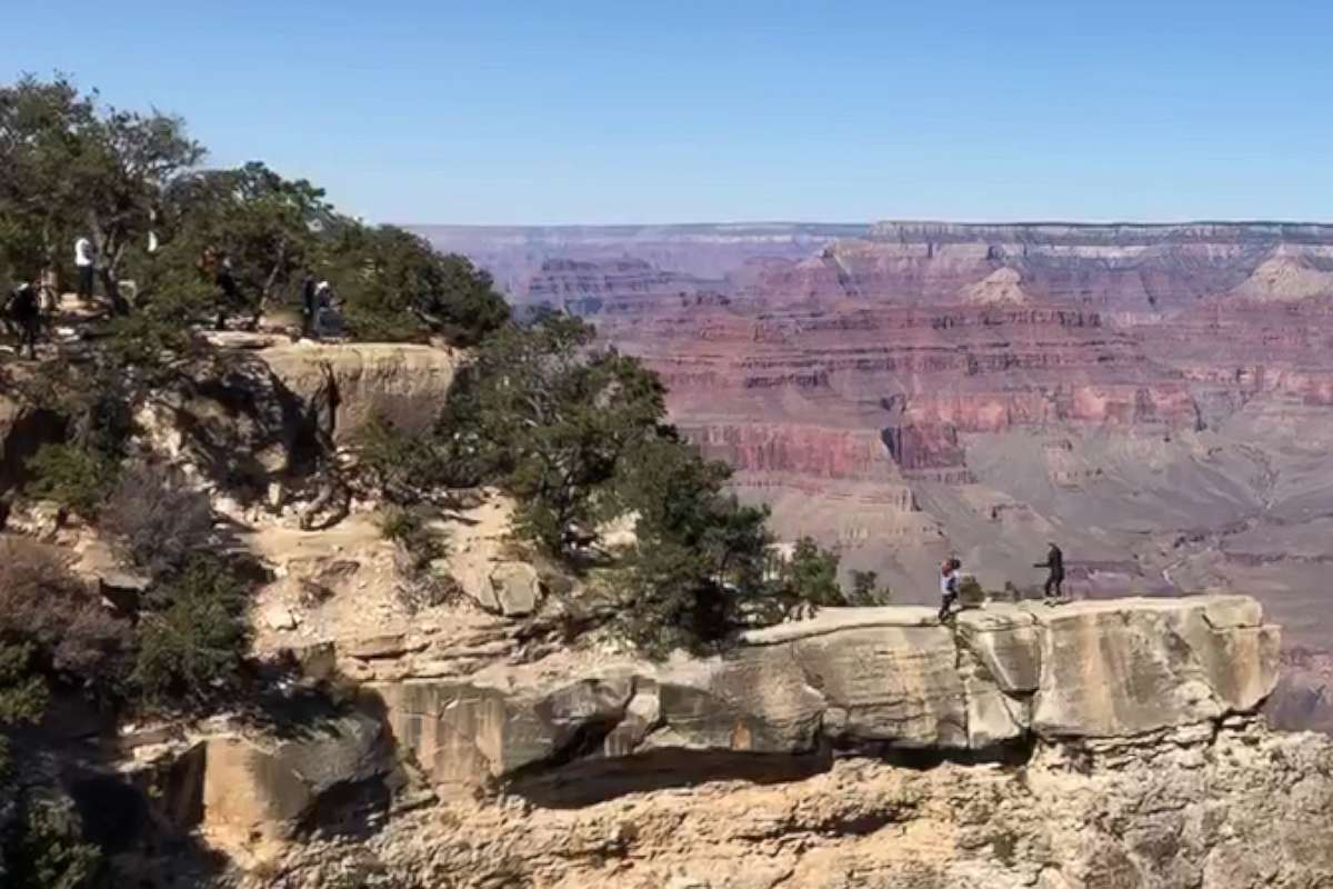 PHOTO: Near fall caught on video is a shocking reminder of safety at Grand Canyon.