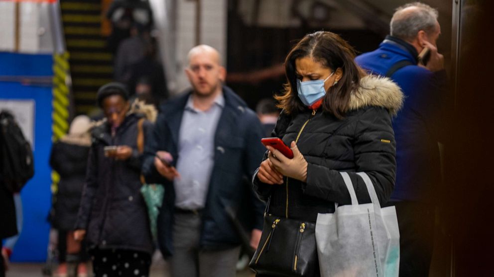 PHOTO: A traveler wears a medical mask at Grand Central station in the Manhattan borough of New York City, New York, U.S., March 5, 2020.