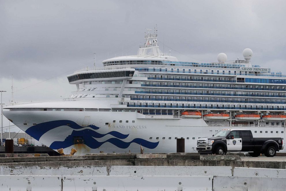 PHOTO: The Grand Princess cruise ship is shown docked at the Port of Oakland in Oakland, California, U.S., March 15, 2020.