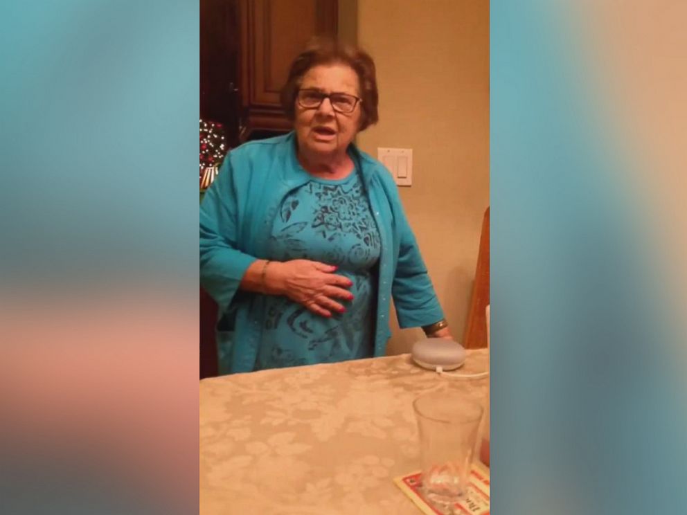 PHOTO: A grandmother has a hilarious reaction to hearing her Google Home for the first time.