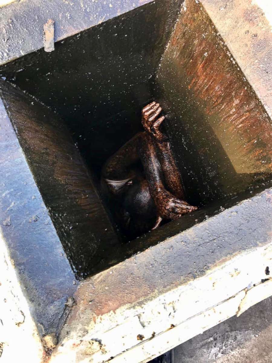 PHOTO: First responders freed a man stuck in a grease vent for two days in San Lorenzo, California.