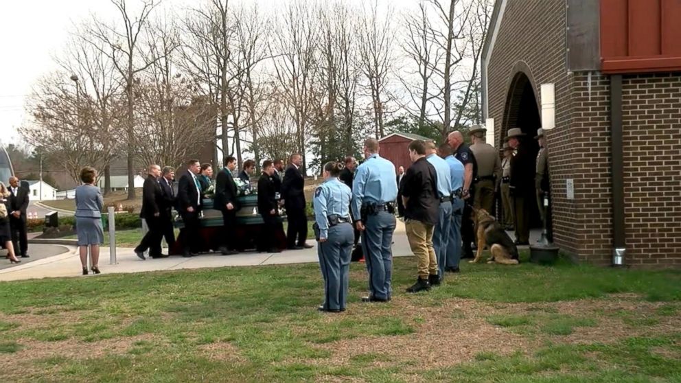 PHOTO: Friends and family of 16-year-old Jaelynn Willey have gathered at her funeral service this morning after the teen was gunned down at her Maryland high school.