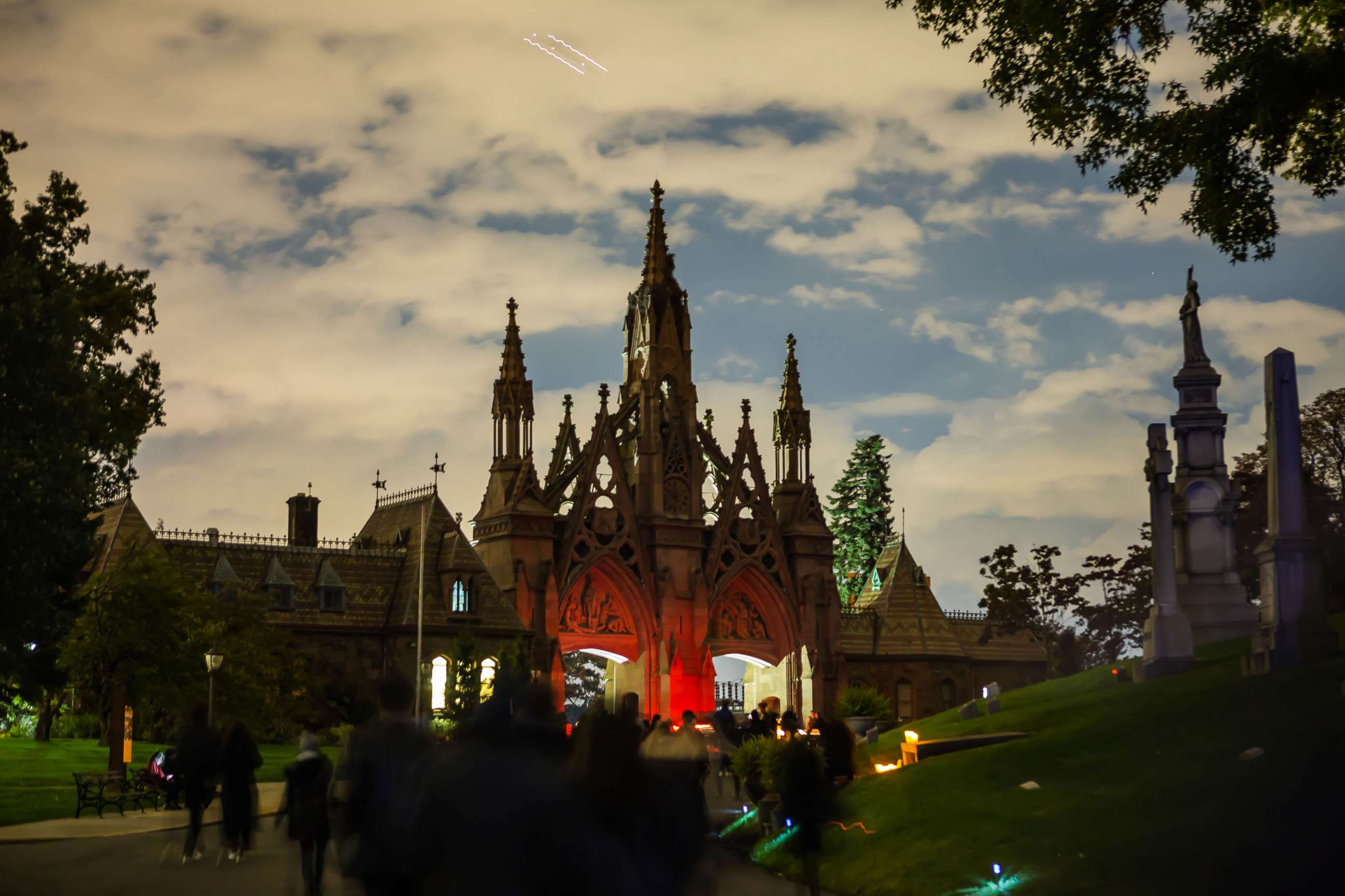 PHOTO: Green-Wood Cemetery in Brooklyn, New York, during 2018's Nightfall event.