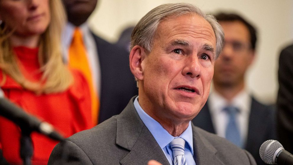 PHOTO: Texas Gov. Greg Abbott speaks during a news conference, March 15, 2023, in Austin, Texas.