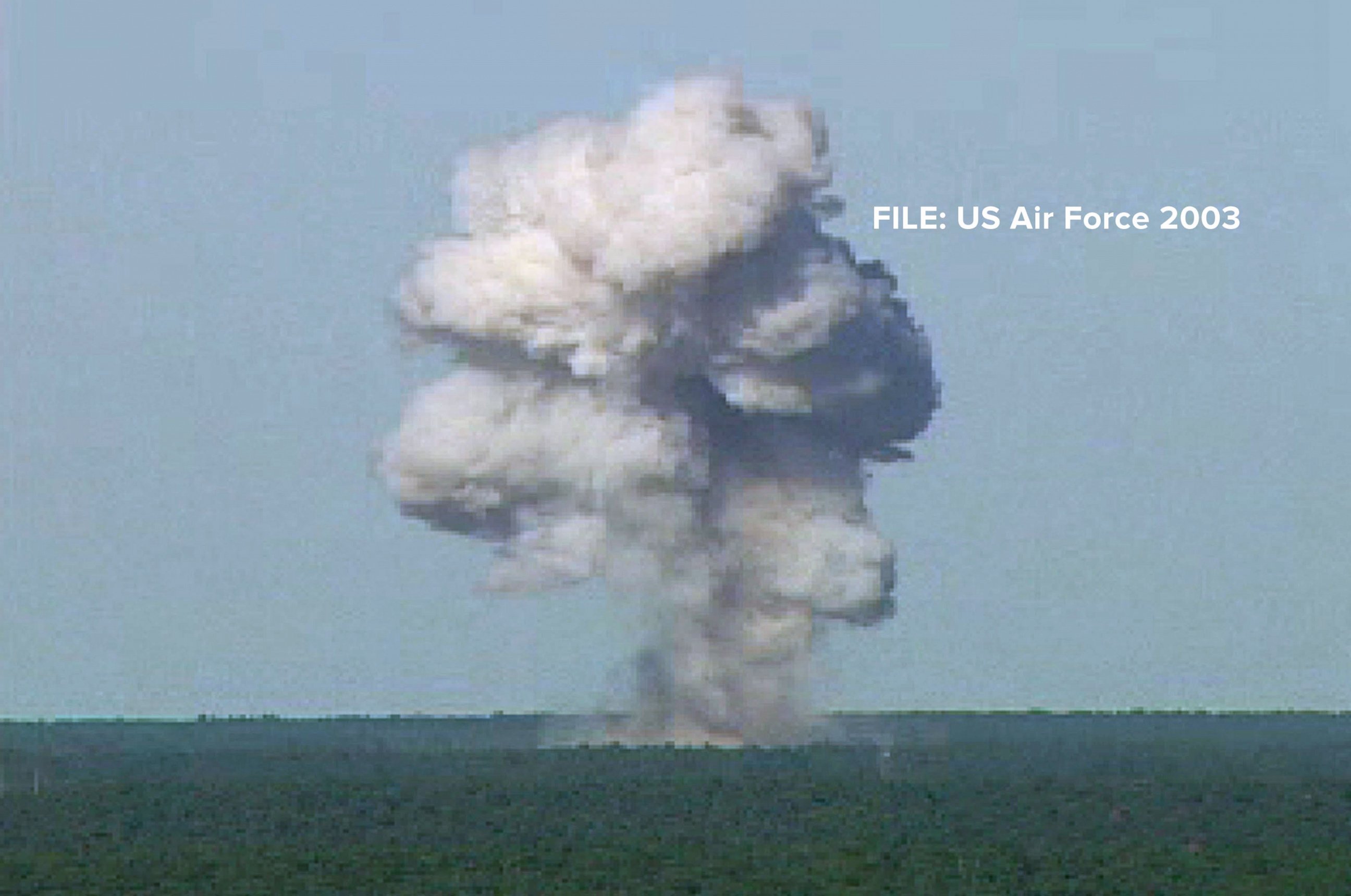 PHOTO: In this U.S. Air Force handout photo, a GBU-43/B bomb, or Massive Ordnance Air Blast (MOAB) bomb, explodes Nov. 21, 2003 at Eglin Air Force Base, Florida. MOAB is a 21,700-pound that was dropped from a plane at 20, 000 feet.