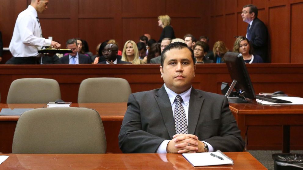 PHOTO: George Zimmerman waits for his defense counsel to arrive in Seminole circuit court, on the 11th day of his murder trial in the 2012 death of Trayvon Martin, June 24, 2013 in Sanford, Fla.