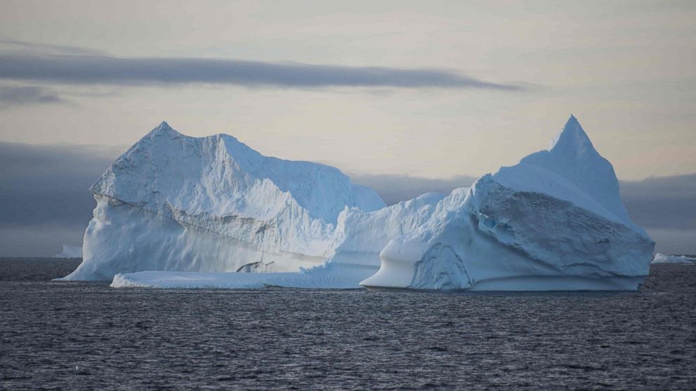 This file photo taken on March 2, 2016 shows an iceberg in the western Antarctic peninsula.