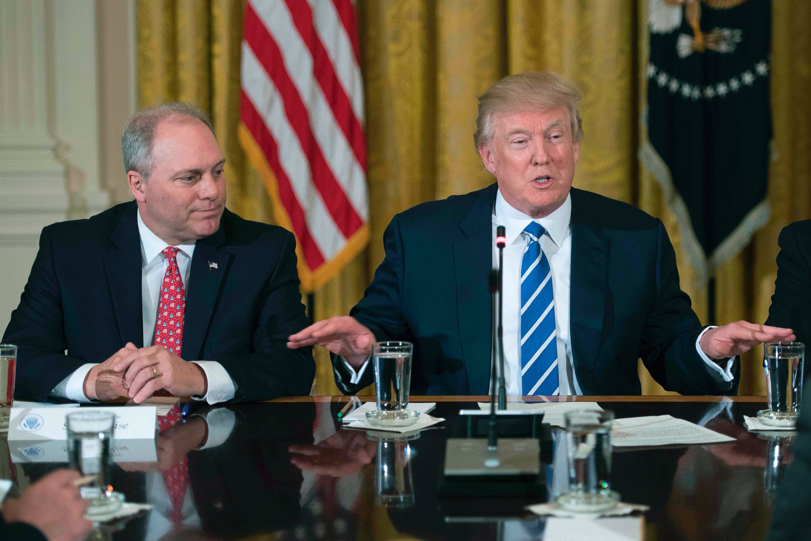 PHOTO: Rep. Steve Scalise during a March 7, 2017 meeting with President Donald Trump at the White House in Washington, D.C.