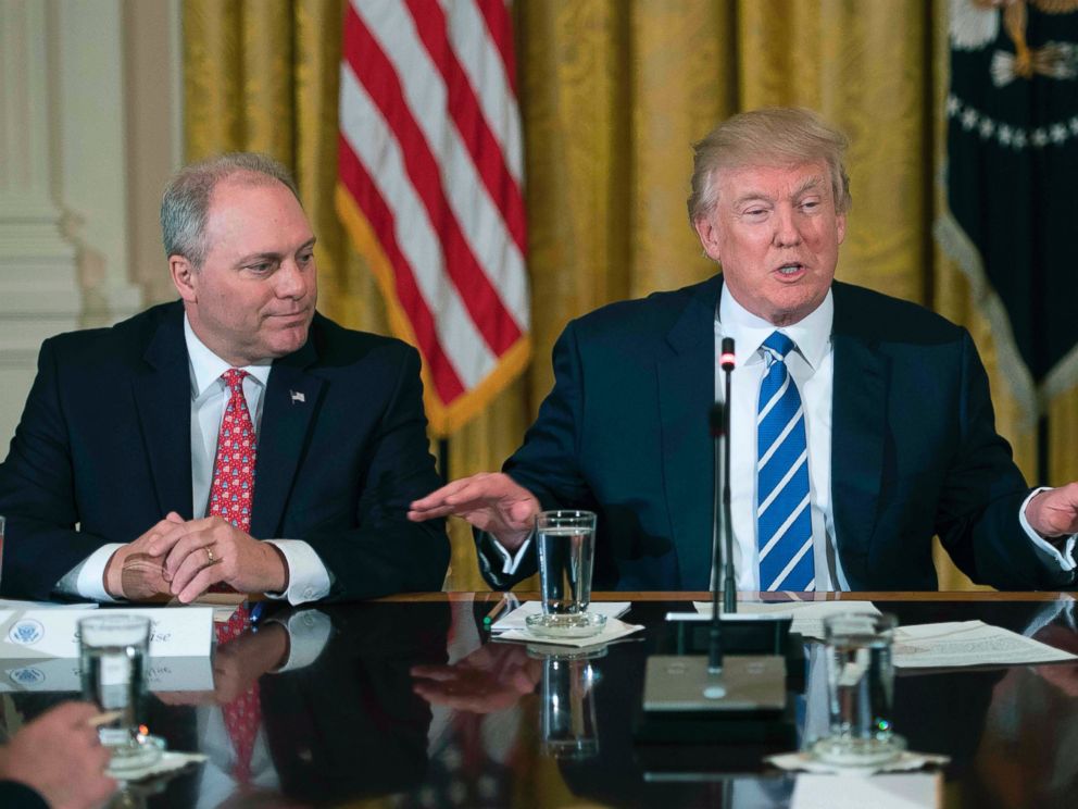 PHOTO: Rep. Steve Scalise during a March 7, 2017 meeting with President Donald Trump at the White House in Washington, D.C.