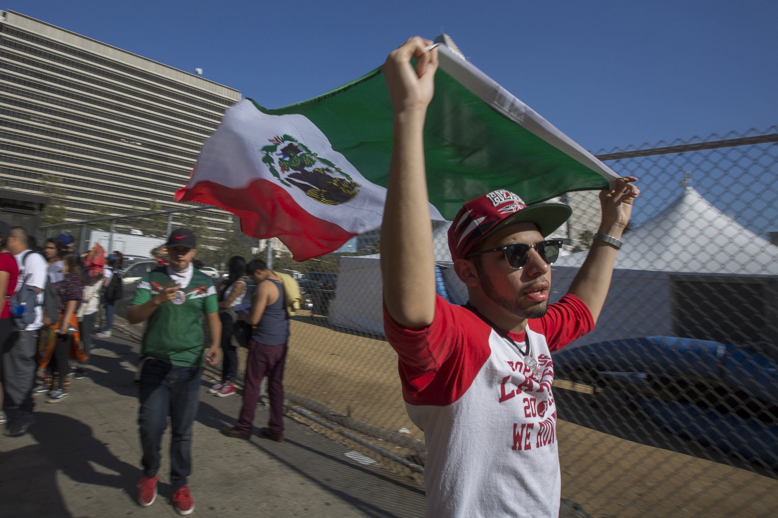 PHOTO: Students from numerous area high schools walk out of class to protest near City Hall against the election of Donald Trump on Nov. 14, 2016 in Los Angeles.