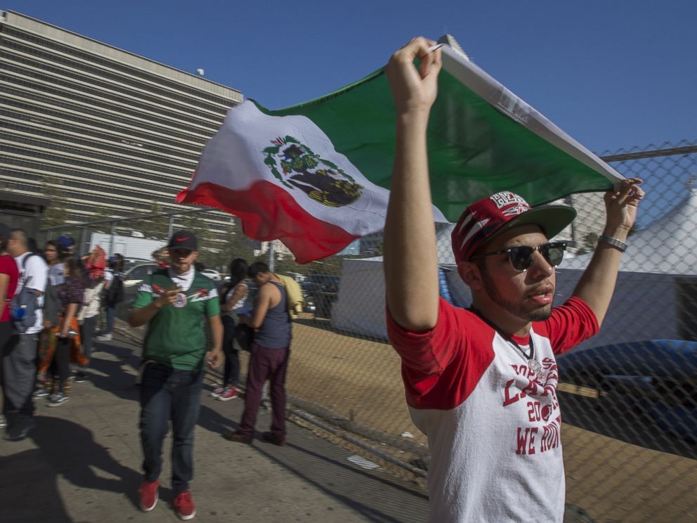 PHOTO: Students from numerous area high schools walk out of class to protest near City Hall against the election of Donald Trump on Nov. 14, 2016 in Los Angeles.
