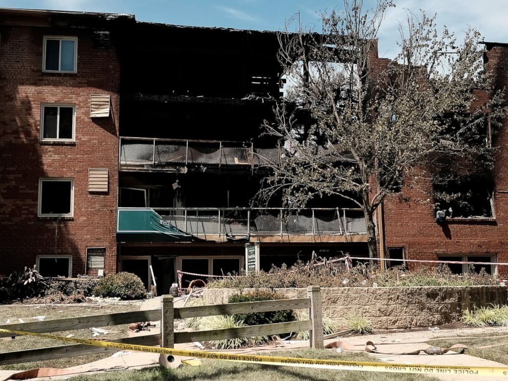 photo the remains of a structure are seen after an explosion and fire destroyed an