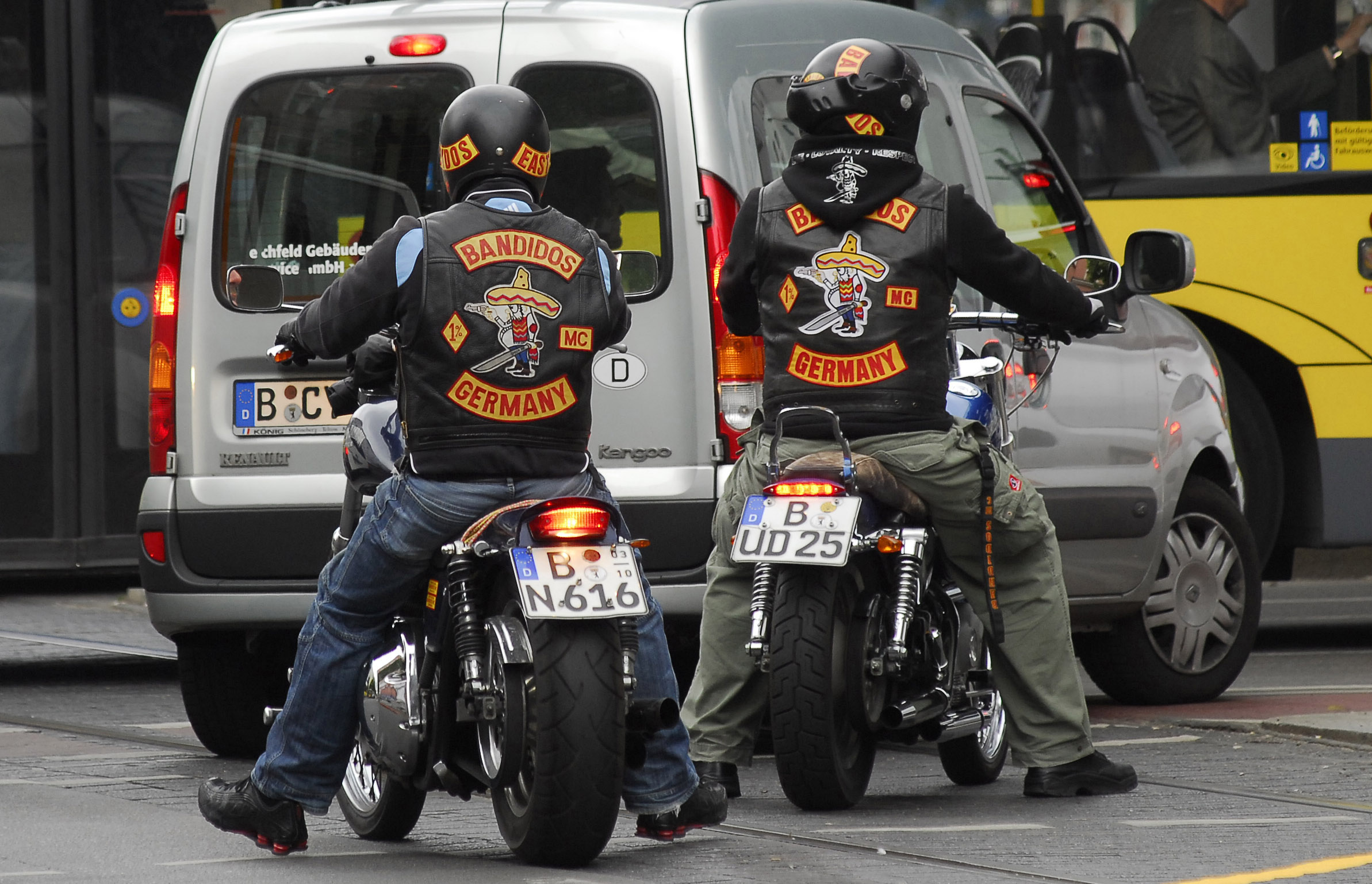 PHOTO: Members of the Bandidos Motorcycle Club are seen in Berlin, May 30, 2009.