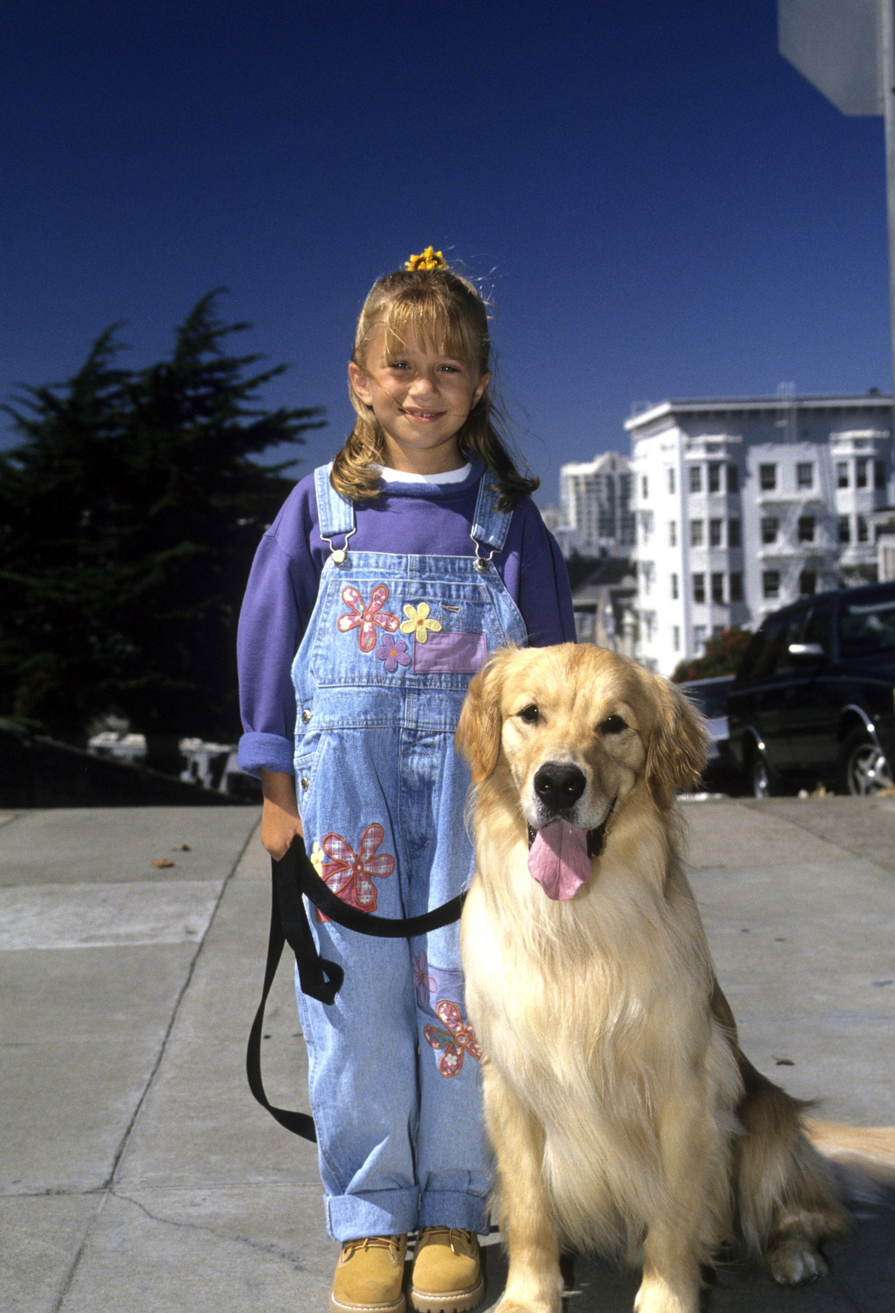 PHOTO: Comet appears here on location with Ashley Olsen in San Francisco on Aug. 17, 1994.