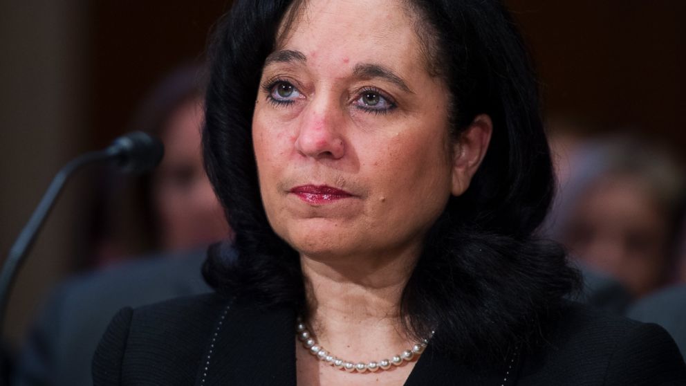 DEA Administrator Michele Leonhart prepares to testify before a Senate Appropriations Commerce hearing on the 2016 budget, March 12, 2015 in Washington. 