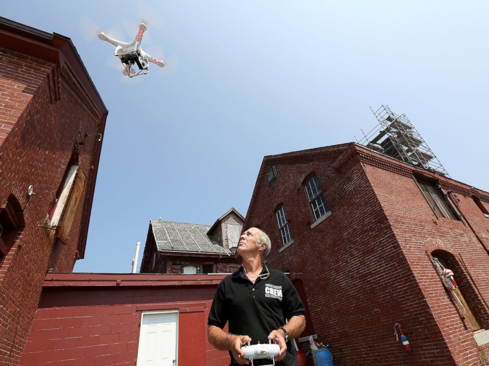 PHOTO: Lain Kerr, CEO of Ocean Alliance, demonstrates the use of a DJI-drone on July 23, 2014. Ocean Alliance uses drones as research tools to collect information on whales and the ocean environment.