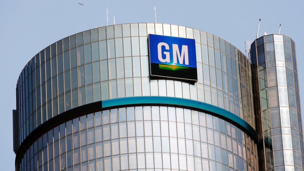 The General Motors logo on the world headquarters building is shown Sept. 17, 2015 in Detroit.