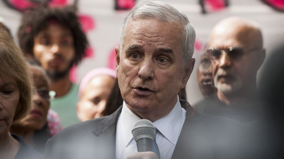 Minnesota Governor Mark Dayton speaks outside the Governor's Mansion following the police shooting death of a black man on July 7, 2016 in St. Paul, Minnesota.