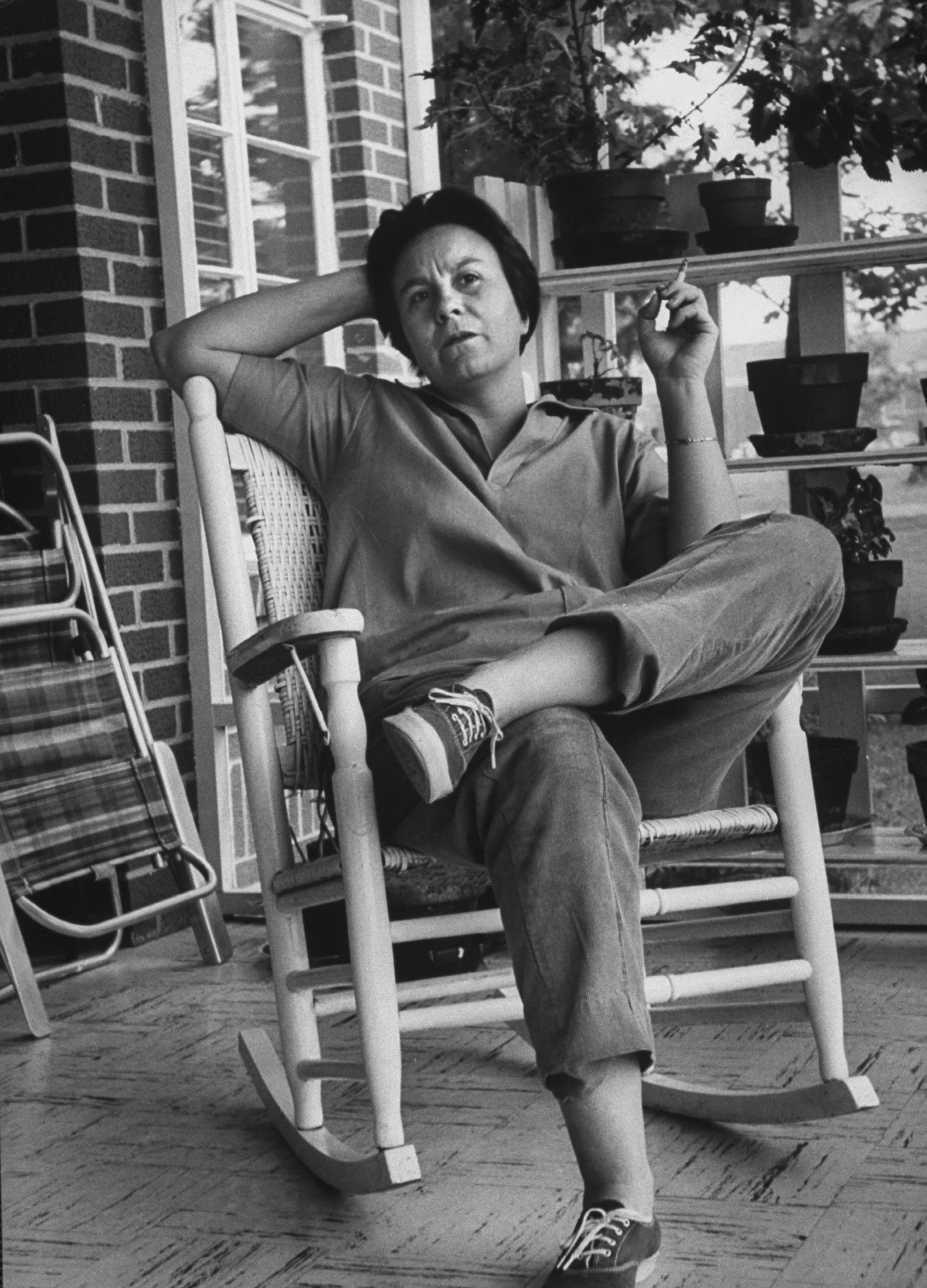 PHOTO: Author of "To Kill a Mockingbird," Harper Lee, is pictured while visiting her home town in 1961.