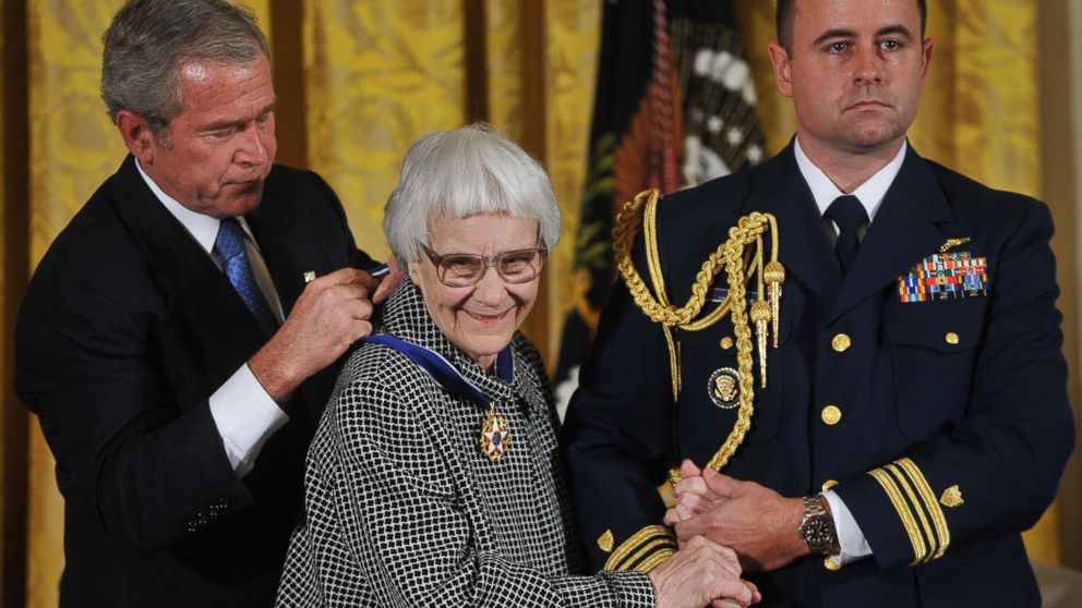 President George W. Bush presents the 2007 Presidential Medal of Freedom to "To Kill A Mockingbird" novelist Harper Lee on Nov. 5, 2007 in the East Room  the White House in Washington, D.C.