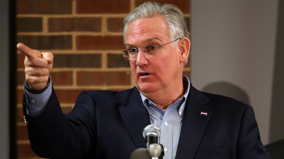 Missouri Gov. Jay Nixon speaks during a news conference at the University of Missouri in St. Louis on Nov. 24, 2014.