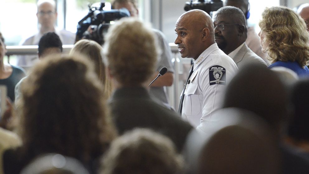 After a night of protests following a fatal police shooting Charlotte-Mecklenburg Police Chief Kerr Putney speaks at a press conference at the government Center in Charlotte, North Carolina, Sept. 21, 2016.
