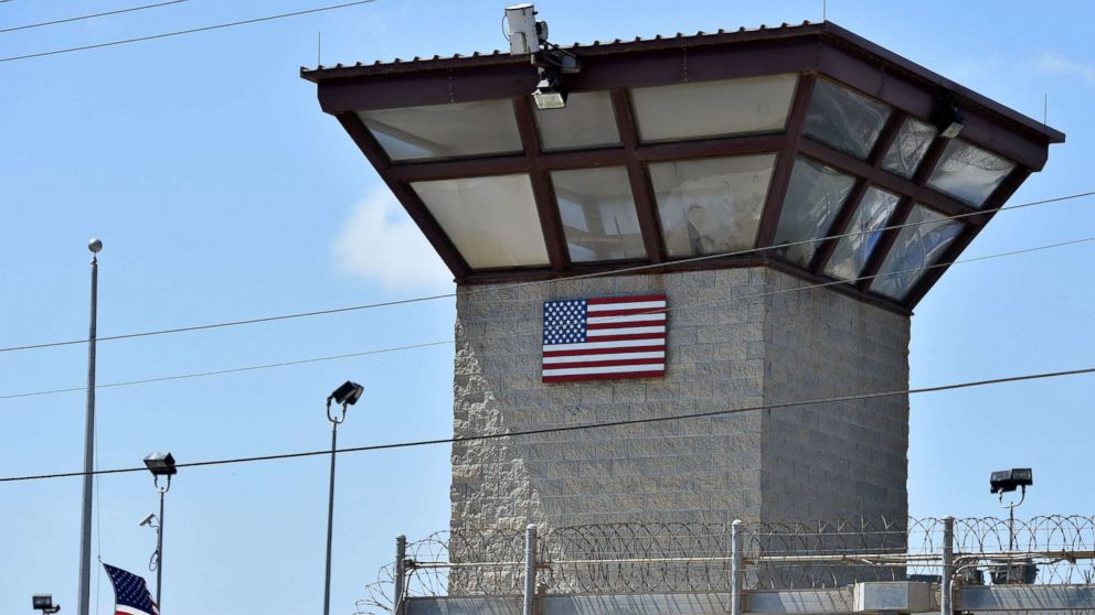 The watch tower of "Camp 6" detention facility at the US Naval Station in Guantanamo Bay, Cuba, April 8, 2014.