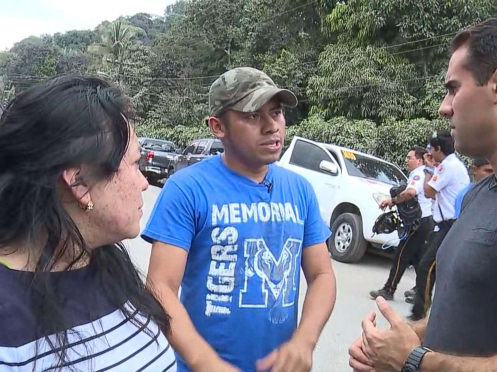 PHOTO: Norma Mavilia Azcon and Rudy Gerardo talked to ABC News Victor Oquendo about the desperate search for relatives they havent heard from since Sundays eruption of Volcan de Fuego in Guatemala.